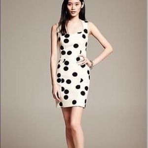 Banana Republic Polkadot Sheath Dress Black/White